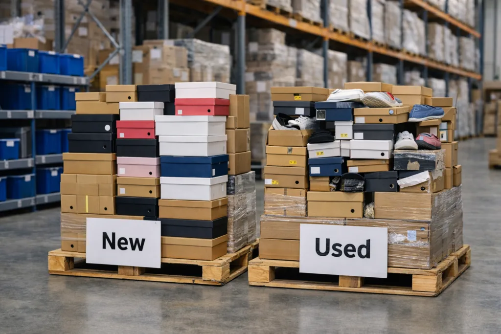 new vs used shoe liquidation pallets